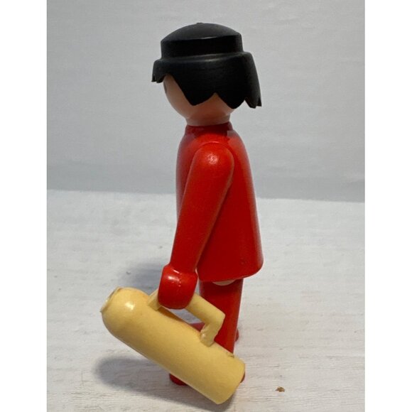 Vtg Playmobil Red Figure With Black Hair & Yellow Thermos Accessory Geobra 1974 - Picture 2 of 5